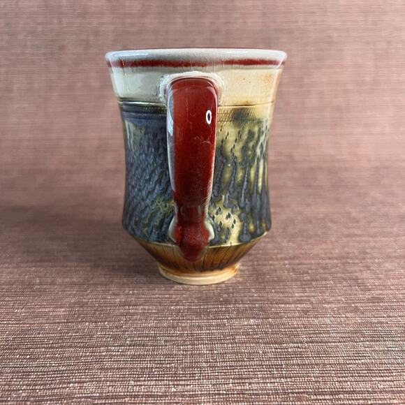 Studio Pottery Stoneware Mug-Tapered Base-Artisan Ceramic Drinkware - Picture 5 of 8